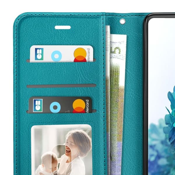 Pungetui til Galaxy S20 FE med videostøtte og håndledsrem Mayaxess Turkis Blå
