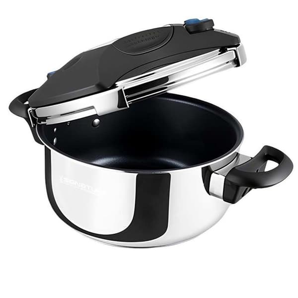 Tryckkokare - ROSENBERG - 5L - Rostfritt stål - Non-stick - Säkerhetsventil Grå