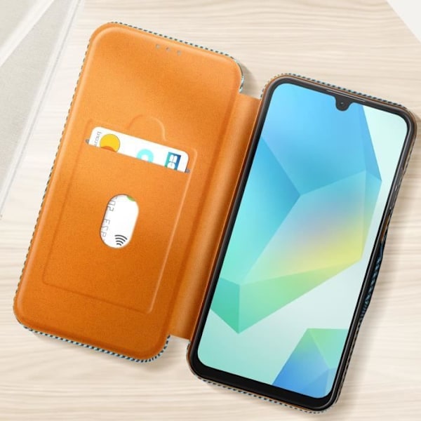 Samsung A16:n kuitukaasukotelo, video-tuki ja anti-RFID, sininen Sininen