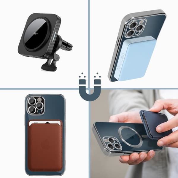 Coque - Apple - iPhone 12 Pro - Silikoni - Hopea - MagSafe Pengar