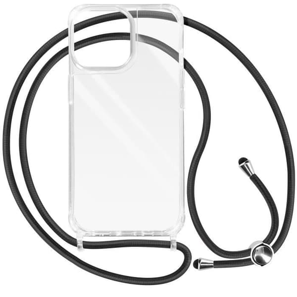 Smartphone skal - AVIZAR - iPhone 15 Pro Max - Hård - Transparent - Justerbar rem 90 cm Vit