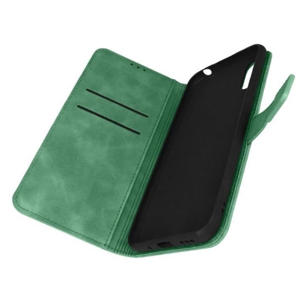 Xiaomi Redmi 9A etui Suede Effect Wallet Video Support Forcell green