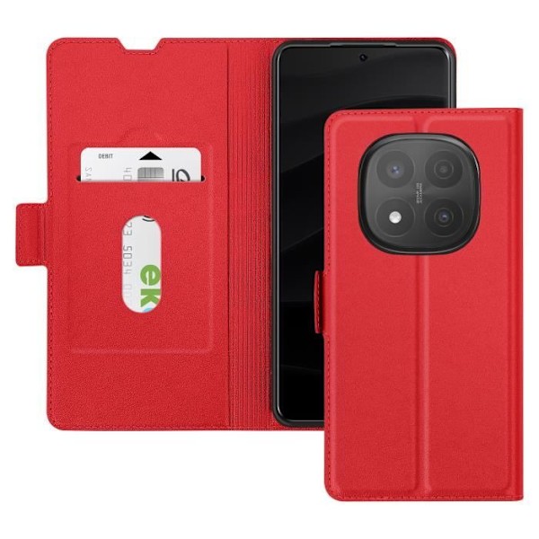 Redmi Note 14 Pro ja 14 Pro Plus Korttisuojus Video Tukena Punainen Röd