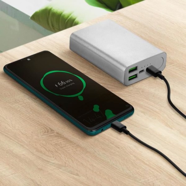 USB-C til USB-C Strømforsyningskabel 60W Opladningssynkronisering Forever sort Sort