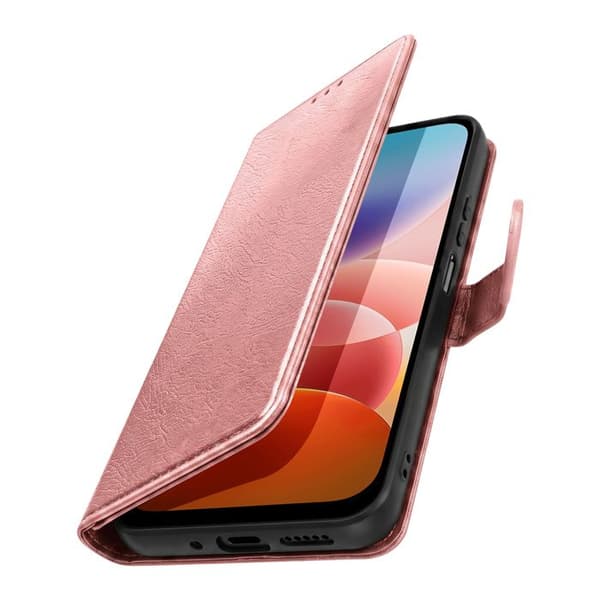 Redmi 17 Chesterfield -lompakkoasu, jossa on videotuki, ruusukulta Roséguld