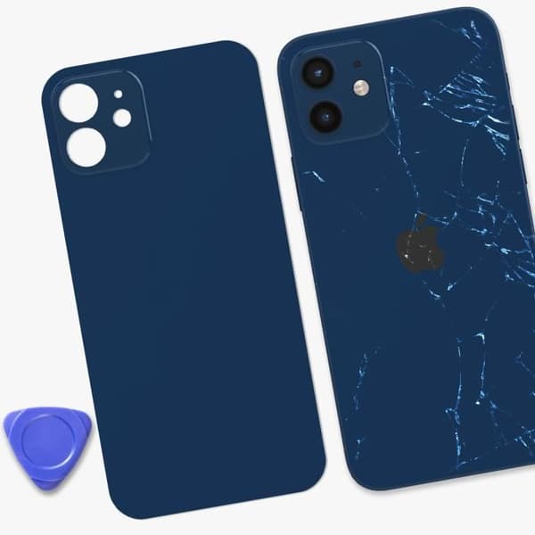 Udskiftningsglas bagpå til Apple iPhone 12 Midnight Blue Blå