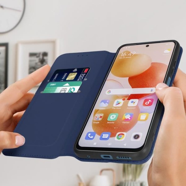 AVIZAR plånboksfodral för Xiaomi Redmi Note 11 och 11s - Midnattsblå - Videosupportfunktion Nattblått
