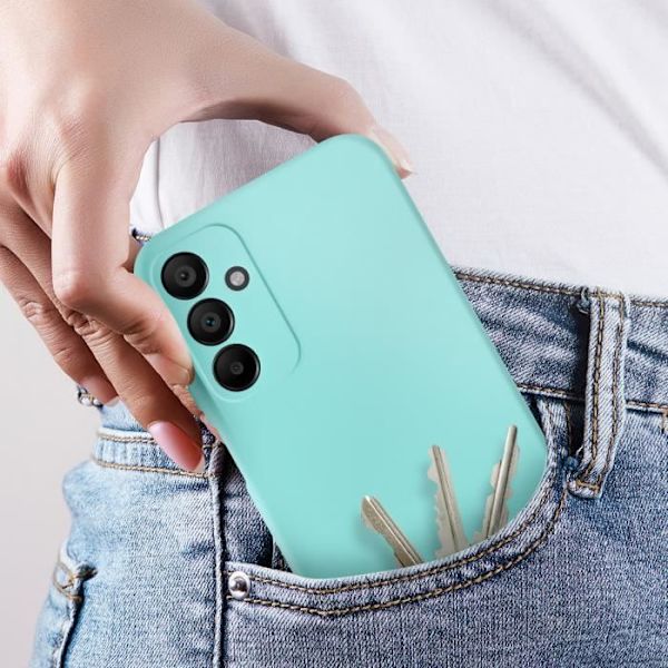 Taske til Samsung Galaxy A15 5G - AVIZAR - Halvstiv Soft-touch Anti-fingeraftryk Turkis Blå