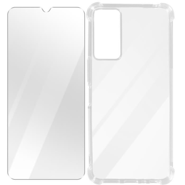 AVIZAR Semi-Stiv Case til TCL 40R 5G, 40 XE og 40 NxtPaper 5G med klart 9H hærdet glas Transparent