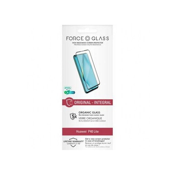 Pakkaus sisältää 5 Force Glass orgaanista lasia näytönsuojaa Huawei P40 Lite -puhelimelle