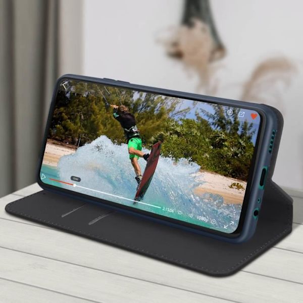 Housse - Huawei - P smart 2021 - Øko-læder - Wallet - Støttefunktion - Blå Blå