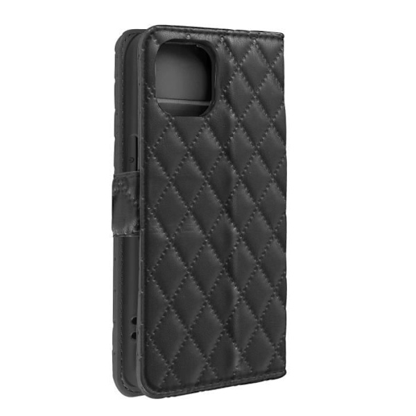 iPhone 15 Fodral - AVIZAR - Geo Black Collection - Fullständigt skydd - Quiltad Rhombic Design Svart
