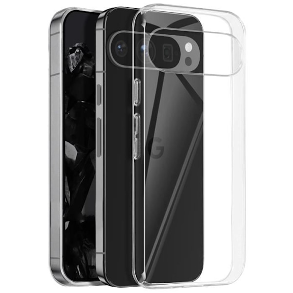 Fodral för Google Pixel 9 och Google Pixel 9 Pro Transparent - AVIZAR - Halvstyvt - Syntetiskt - Smidigt Transparent