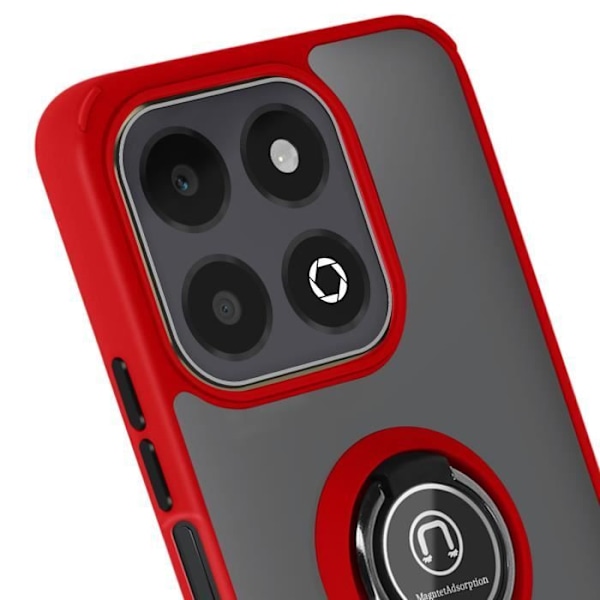 Honor X6b:n kuori metallirenkaalla, punainen video tuki Röd