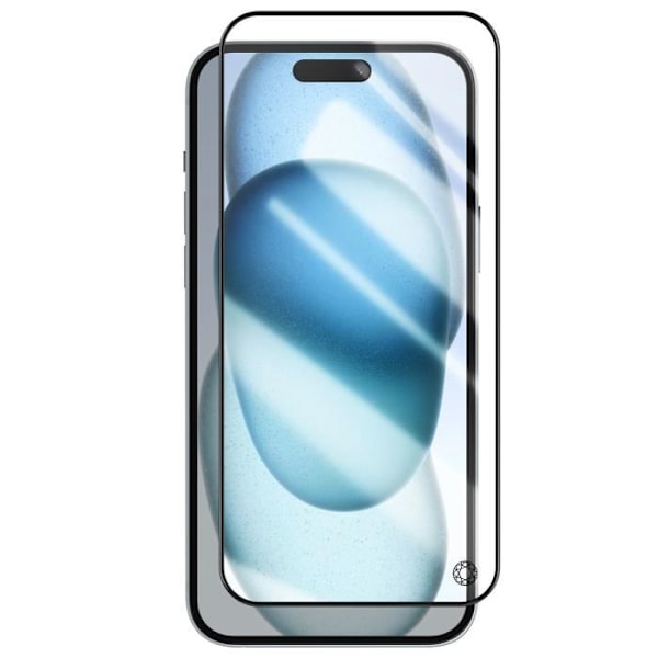 Härdat glas för iPhone 15 Stötsäkert 3D Edge Armed Force Glass Svart Svart