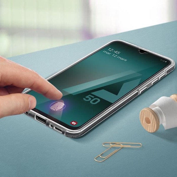 Skyddsfodral - AVIZAR - Samsung Galaxy A50 - 360° skydd - Ultratunt - Transparent Transparent