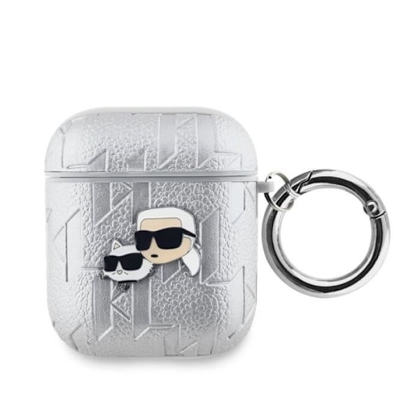 Coque til AirPods 1/2 med Karl og Choupette Prægning Karl Lagerfeld Sølv Grå