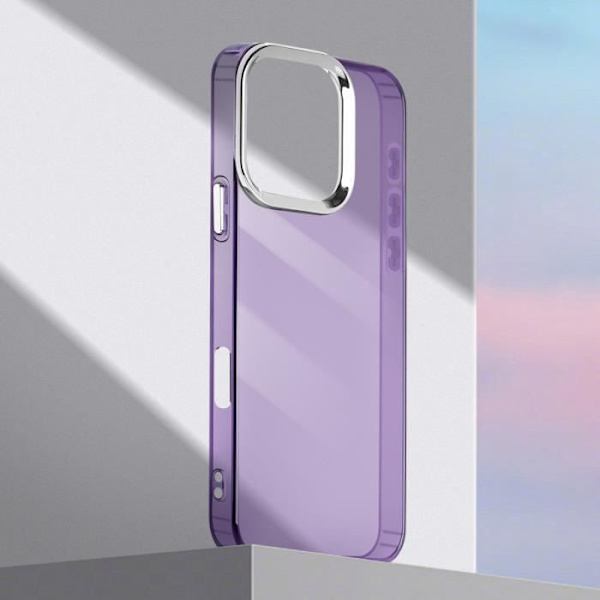 Fodral till iPhone 16 Pro Soft Design Rökt Kamera Contour Metallic Lila Lila
