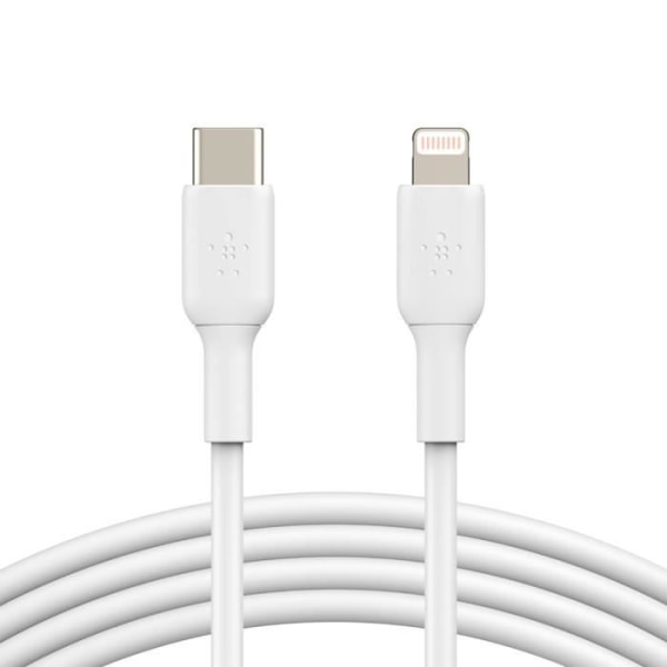 USB-C til Lightning Strømforsyningskabel 18W Synkronisering 1m Belkin Hvid