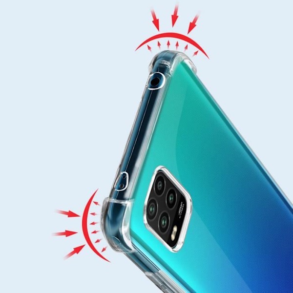 Coque - AKASHI - Xiaomi Mi 10 Lite - Blød - Transparent Hvid - Stødabsorberede forstærkede hjørner Klar vit