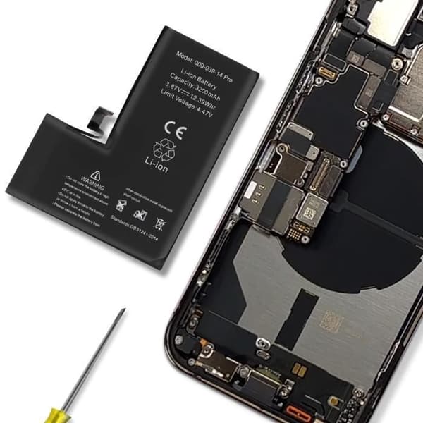 Intern batteri - AVIZAR - iPhone 14 Pro - 3200mAh - Integreret TI chip - Sort Svart