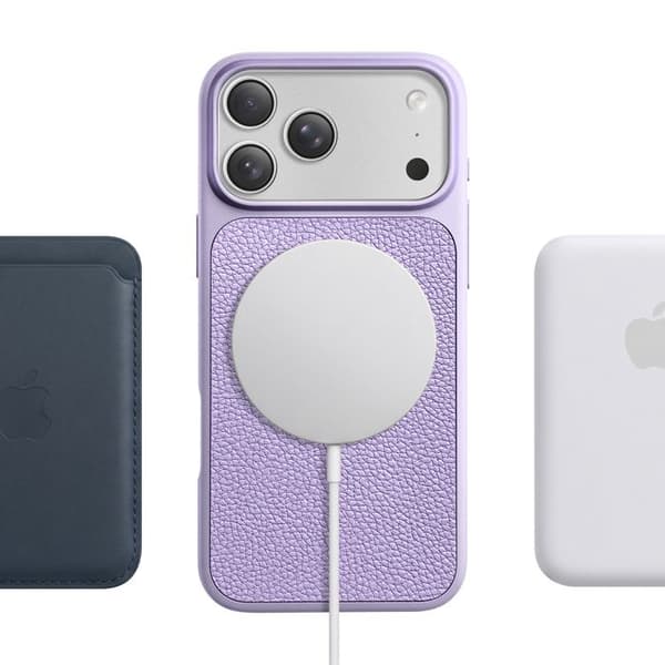 MagSafe-cover til iPhone 17 Pro Max, bi-materiale, stødabsorberende, lilla lædertekstur Violett