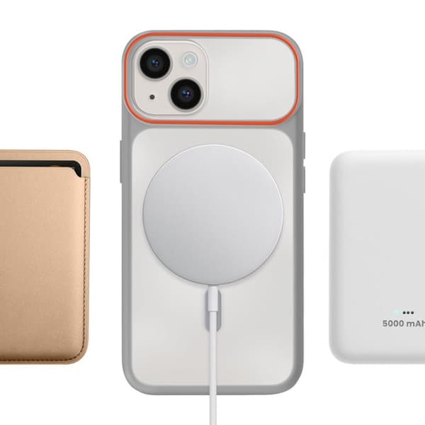 MagSafe cover til iPhone 15 Plus / 14 Plus hård bagside med grå silikone ramme Grå