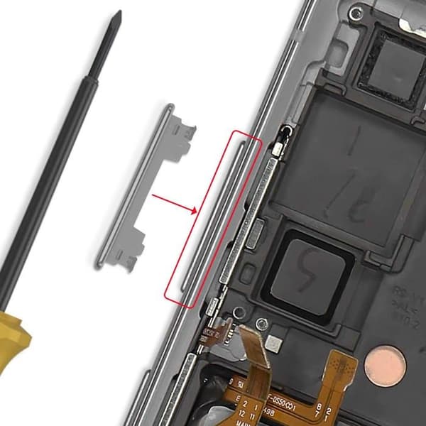 Ersättningsvolymknapp för Galaxy S21 FE Samsung Service Pack Grafit Svart