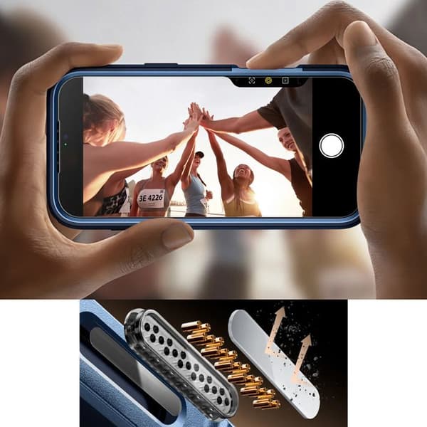 Helcover - I-BLASON - iPhone 17 Pro Max - Stødabsorberende 6m - Hærdet Glas 9H - Blå Blå