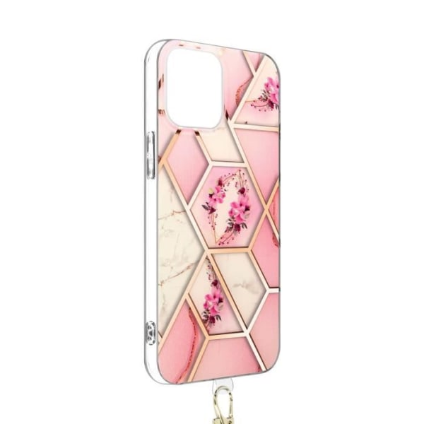 iPhone 12 Pro Max Cord Case Geometrisk mønster i Pink Gel Silikon Pink