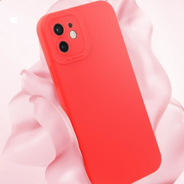 Skal till iPhone 11 - AVIZAR - Matt silikon - Förstärkt kameraskydd - Röd Röd