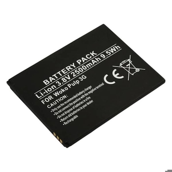 Batteri til Wiko Pulp 3G 3,8V 2500mAh Li-ion Sort Svart