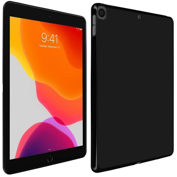 Coque iPad 2019 10.2 - ADVARSEL - Silikone Gel Fleksibel - Ultra Tynd - Modstandsdygtig - Sort Svart