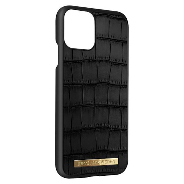 Coque iPhone 11 Pro - IDEAL OF SWEDEN - Capri Black - Résistent - Krokodilfinish - QI-kompatibel Svart