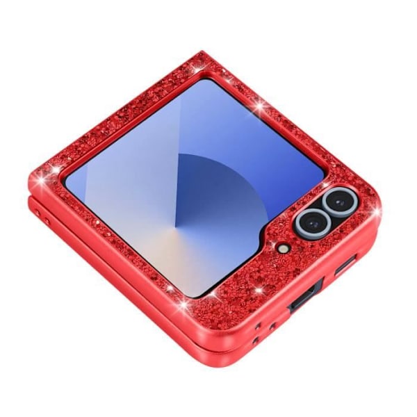 Glitterfodral till Samsung Z Flip 6 Hard Back Soft Contour Red Röd