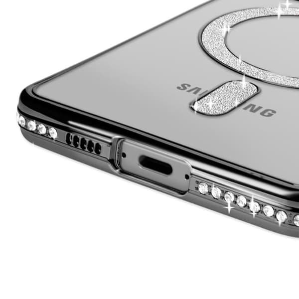 Coque - Samsung - Galaxy S24 FE - Diamant - Strass - MagSafe Sort Svart