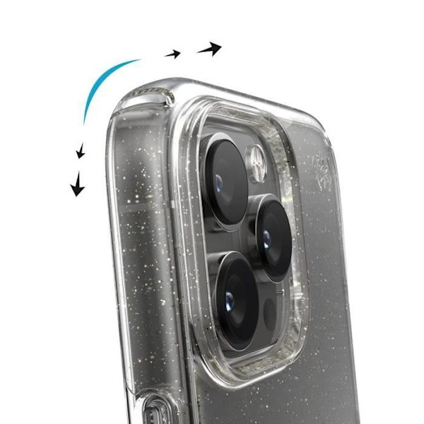 Skal till iPhone 14 Pro Max - SPECK - Presidio Perfect-Clear Glitter - Transparent - Anti-fall 4m Transparent