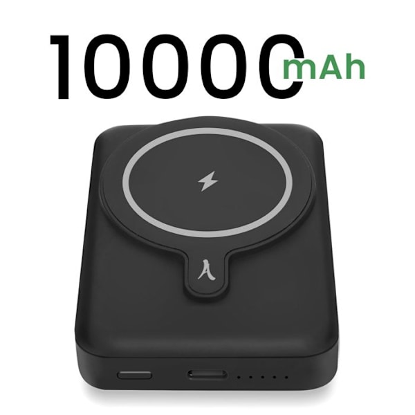 MagSafe extern batteri 15W 10000mAh med USB C utgång 20W Akashi svart Svart