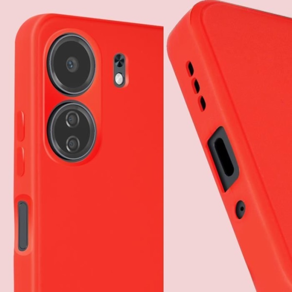 Taske til Xiaomi Redmi 13C Soft Touch Matte Ultra Flexible Red Röd