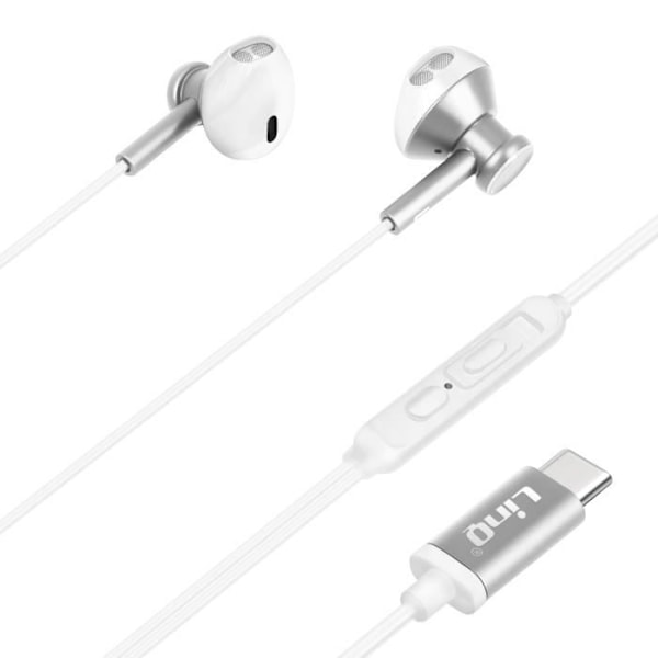 Trådbundna Hörlurar - LINQ - USB-C - Stereo Ljud - In-Ear - 1,2 m Kabel Silvergrå