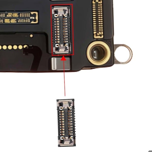FPC Connector Bagkamera til iPhone 16 Pro / 16 Pro Max 20 Pins Sort Svart