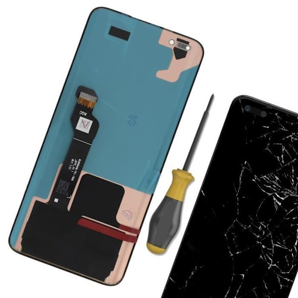 LCD-skärm och Touchglas för Honor Magic 4 Pro - RELIFE - Svart - Härdat glas - 100% funktionell Svart