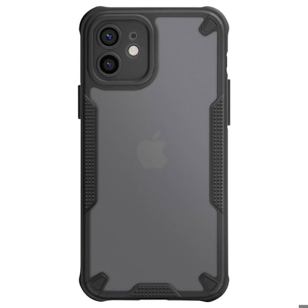 Iskunkestävä kuori iPhone 12:lle, vahvistetut kulmat, matta jälki- ja sormenjälkivapaa, musta Svart