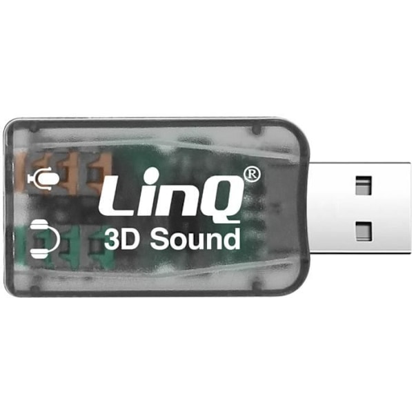 Ulkoinen äänikortti - LINQ - USB 2x 3,5 mm:n liittimeen - 5.1 Surround - Kompakti - Äänikortin vaihto