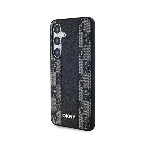 DKNY Rutigt läder Mono Pattern MagSafe - Fodral till Samsung Galaxy S24 (svart)