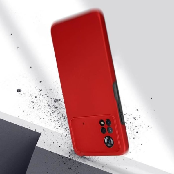 Xiaomi Poco X4 Pro 5G kova takaosa ja pehmeä etukotelo, punainen