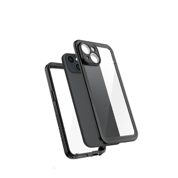 Fodral - EIGER - iPhone 14 Plus - 360° Fullt skydd - Vattentät IP68 - Förstärkt - Svart Transparent