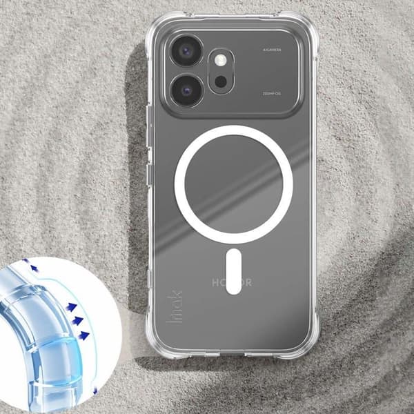 Stødabsorberende cover til Honor 600 med magnetisk ring iMak Transparent Vit