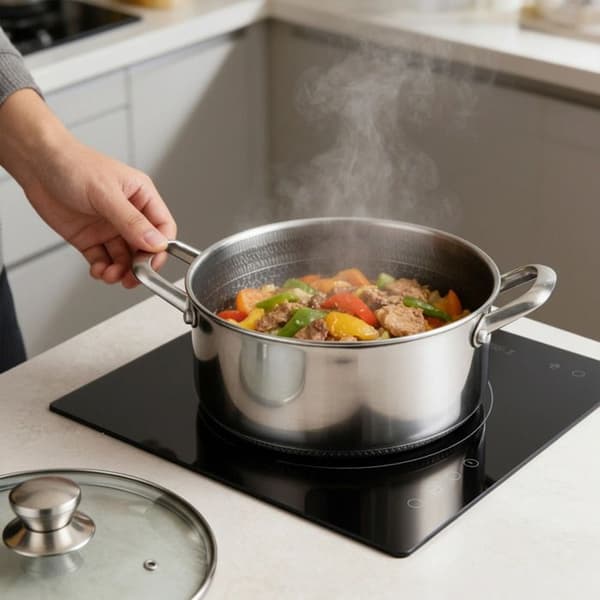 Marmite - CHEFFINGER - 28cm - 8L - Bikubebelægning - Glaslåg Grå