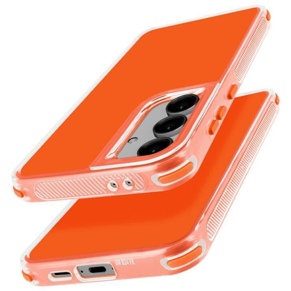 Coque Bumper - AVIZAR - Samsung Galaxy S24 FE - Stötbeständig - Förstärkta hörn - Lätt Orange